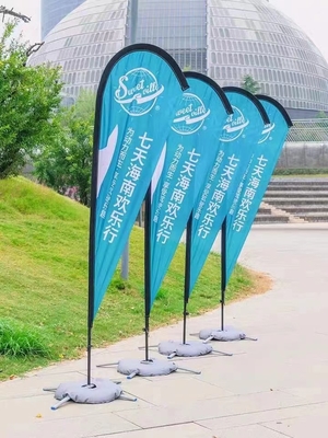 Fiberglass Poles Stainless Steel Base Flying Banner Teardrop/feather/square Beach Flag With Water Bag Cross Base Spike B