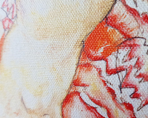 Toile 100% coton imprimable à éco-solvant, toile vierge blanche/jaune 380g pour peinture artistique